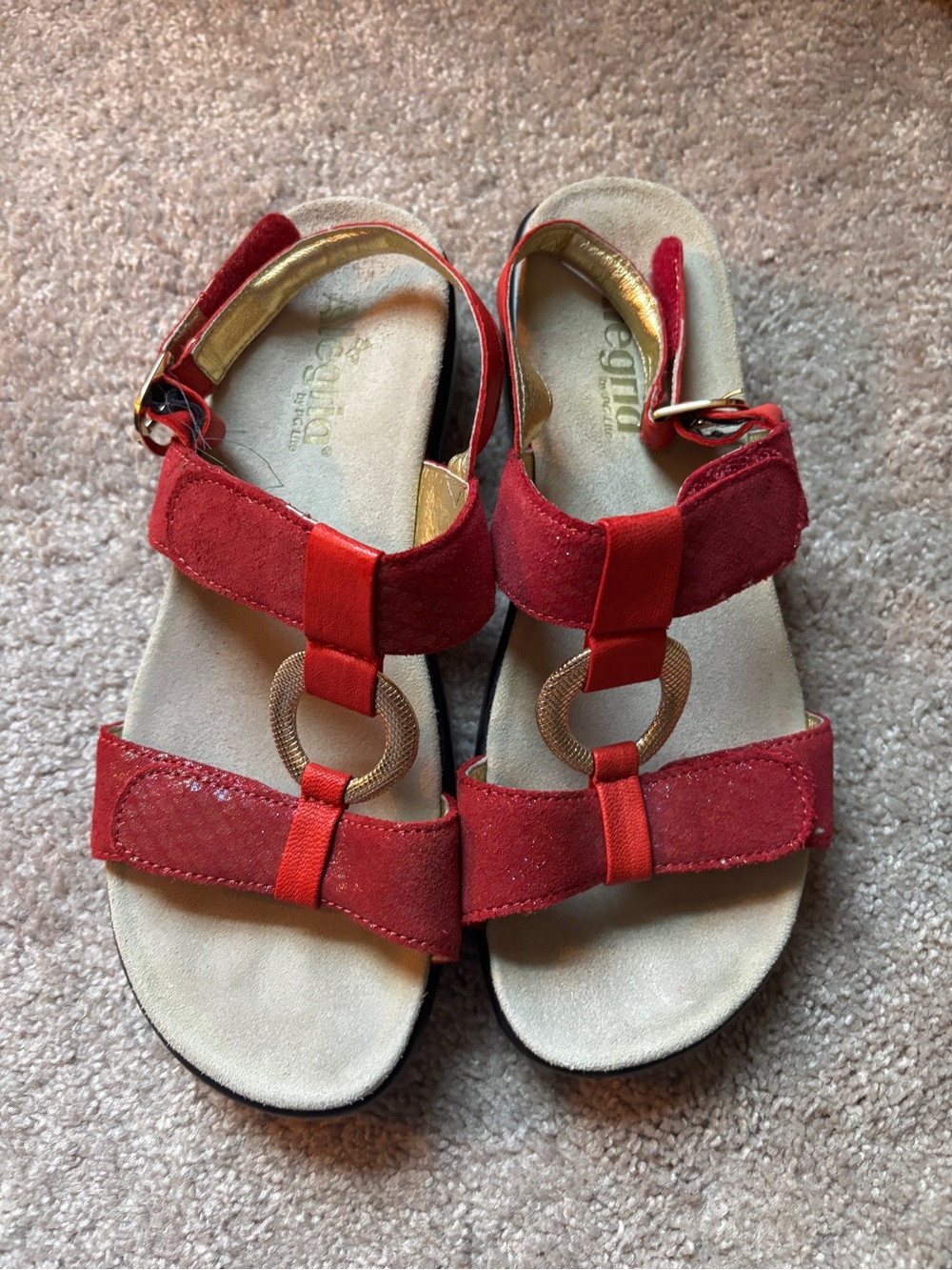 Alegria red Slingback Sandals - Comfort Footbed